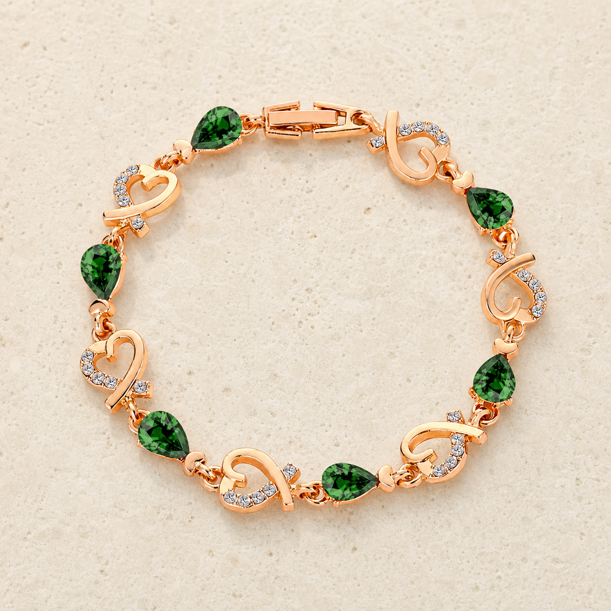 Open Heart Rhinestone Bracelet
