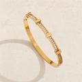 Double-Line Zircon Cuff Bracelet