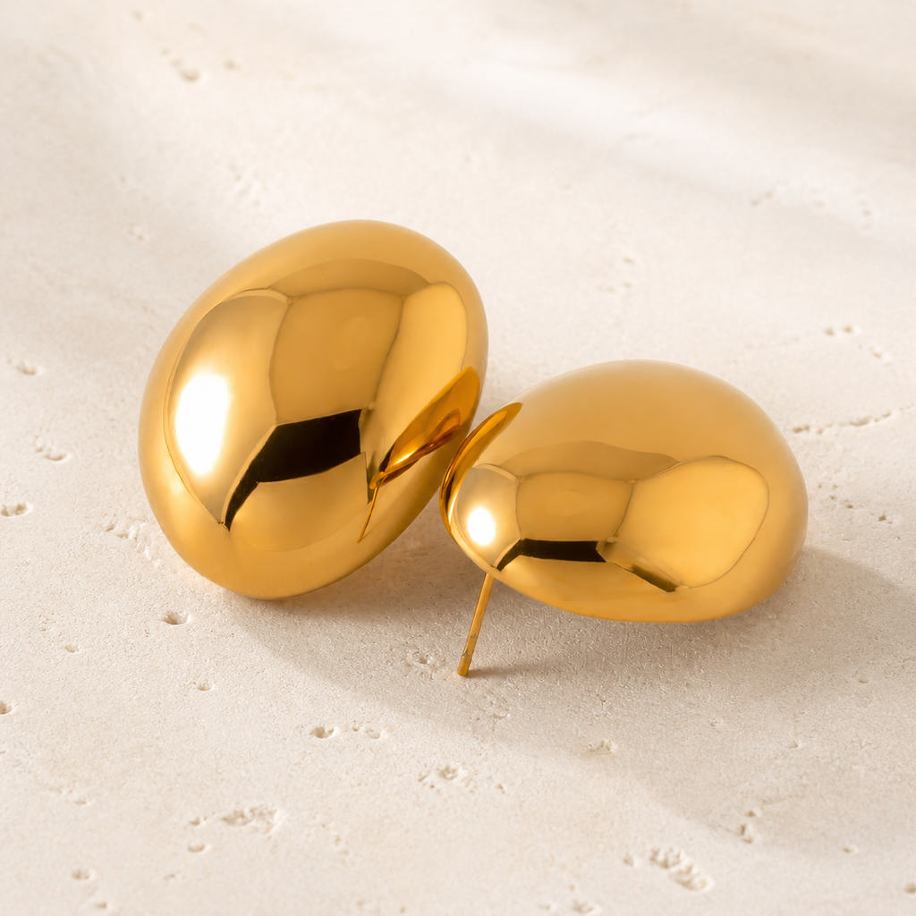 Sculpted Round Stud Earrings