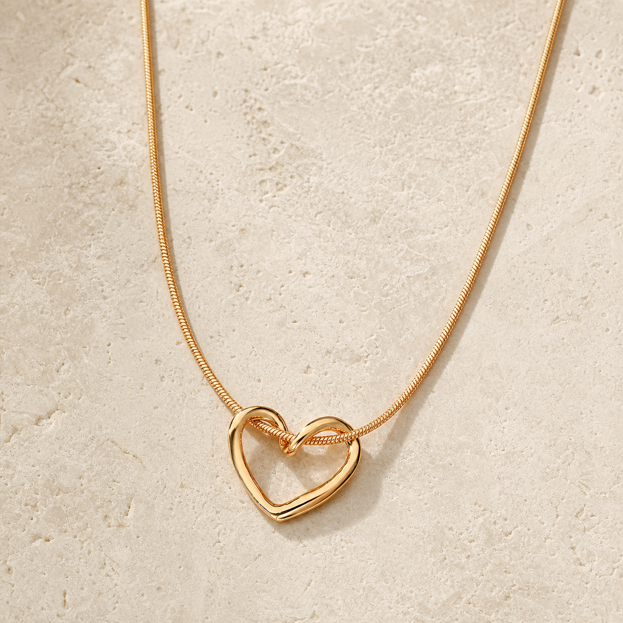 Hollow Heart Pendant Necklace