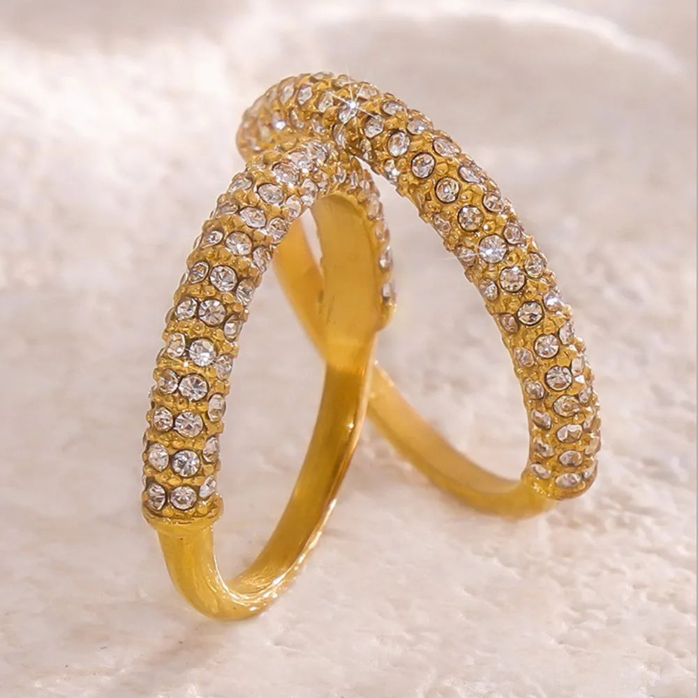 Anel Zircônia Dourado 18K TRIX imagem 2 via fornecedor Trendsi