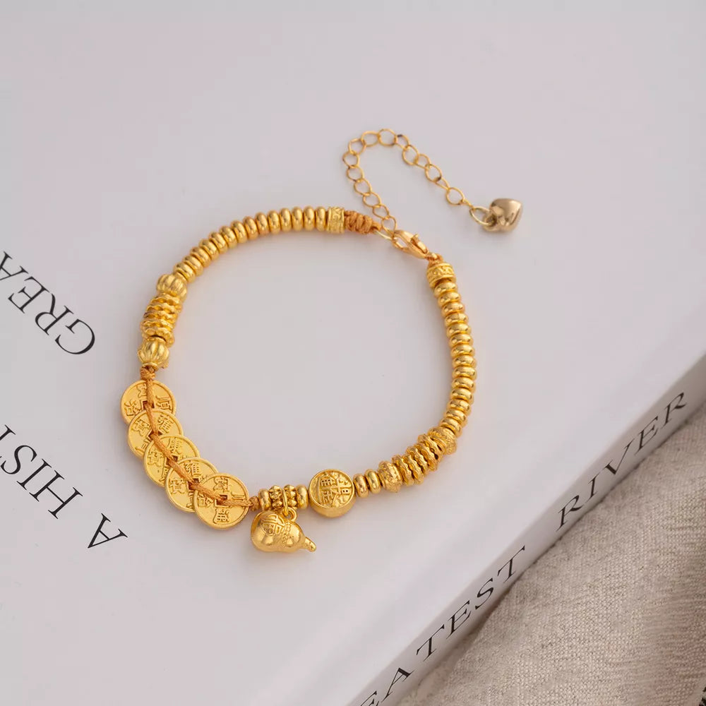 Pulseira Medalha Dourada 18K TRIX imagem 3 via fornecedor Trendsi