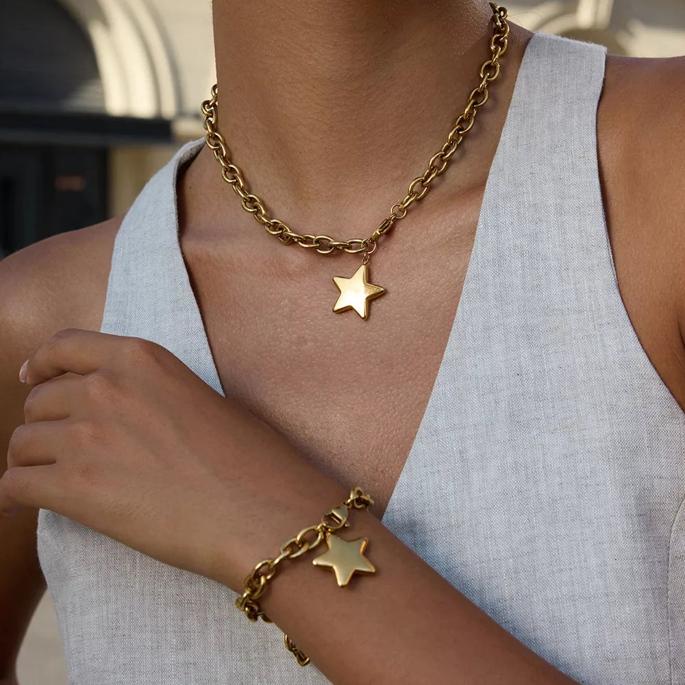 Colar Estrela Dourado 18K - imagem 3 TRIX