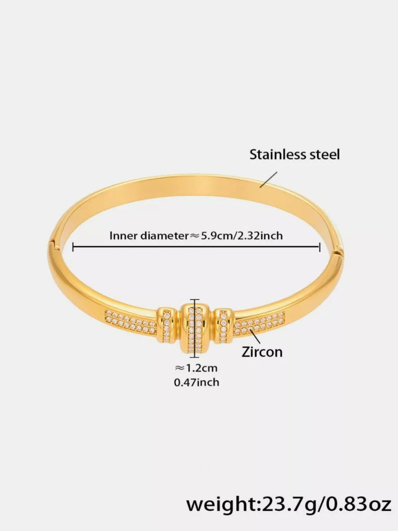 Bracelete Dourado 18K com Zircônia - hover