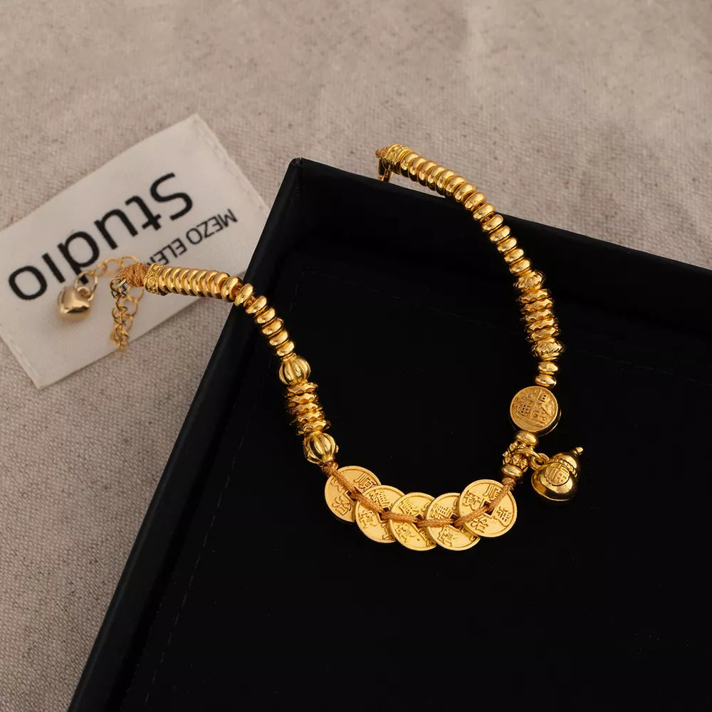 Pulseira Medalha Dourada 18K TRIX imagem 2 via fornecedor Trendsi