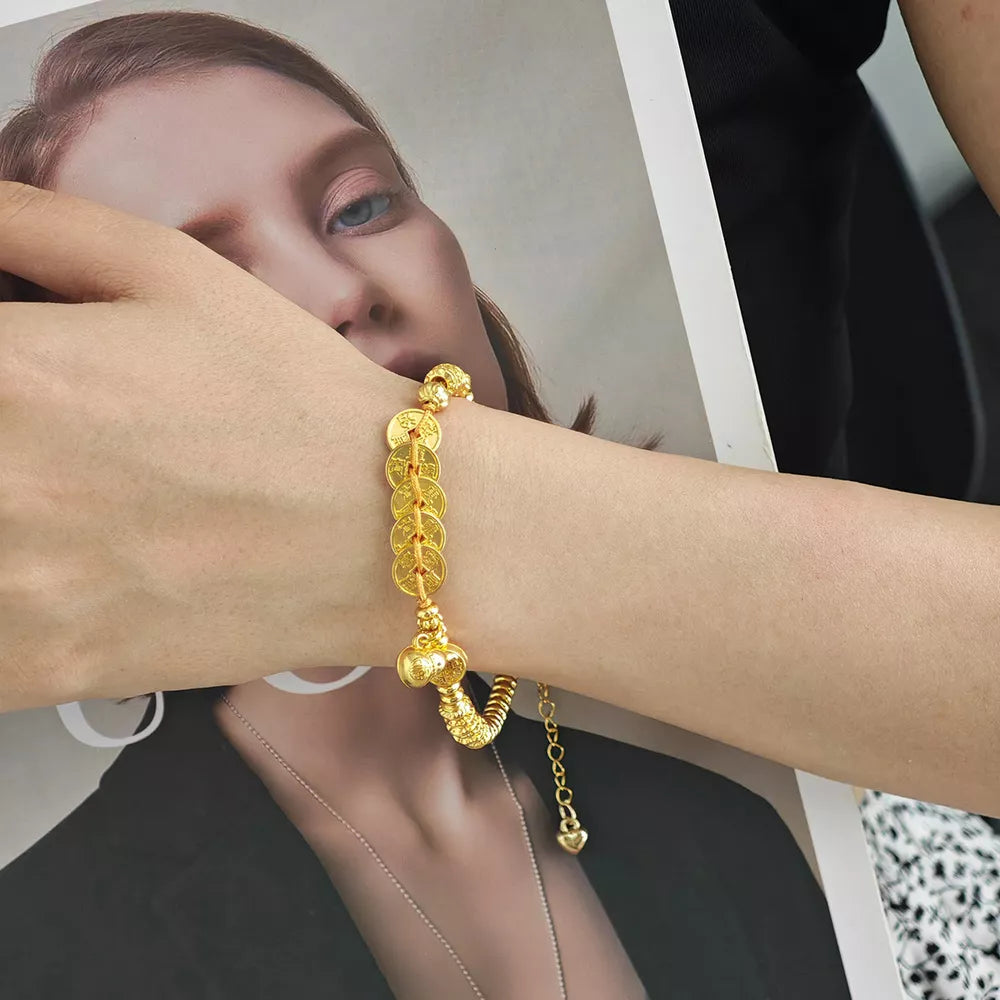 Pulseira Medalha Dourada 18K TRIX imagem 4 via fornecedor Trendsi
