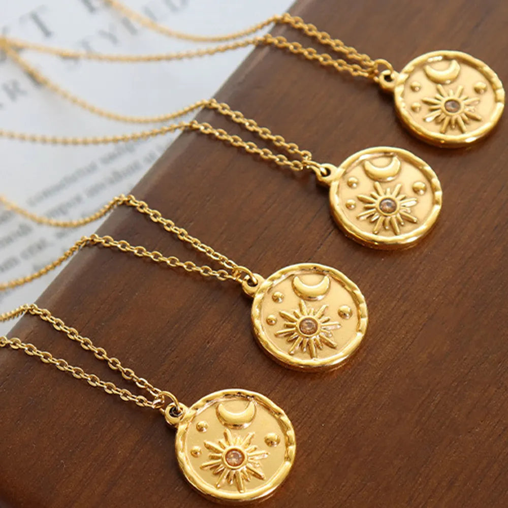 Colar Medalha Solar Dourado TRIX imagem 3 via fornecedor Trendsi