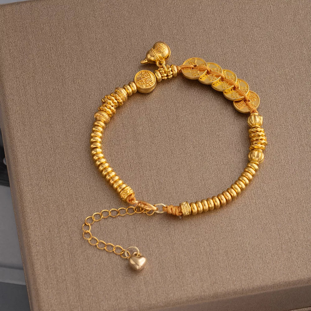 Pulseira Medalha Dourada 18K TRIX imagem 1 via fornecedor Trendsi