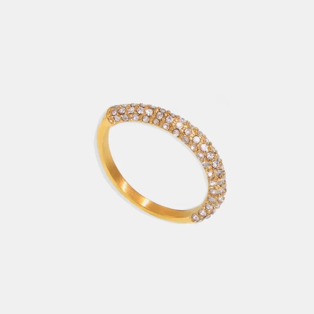 Anel Zircônia Dourado 18K TRIX imagem 1 via fornecedor Trendsi