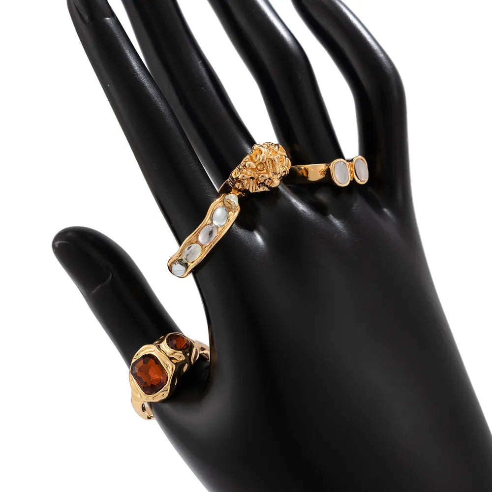 Conjunto de Anéis Dourados com Strass TRIX imagem 2 via fornecedor Trendsi