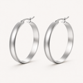 Silver-tone rounded hoop earrings product view